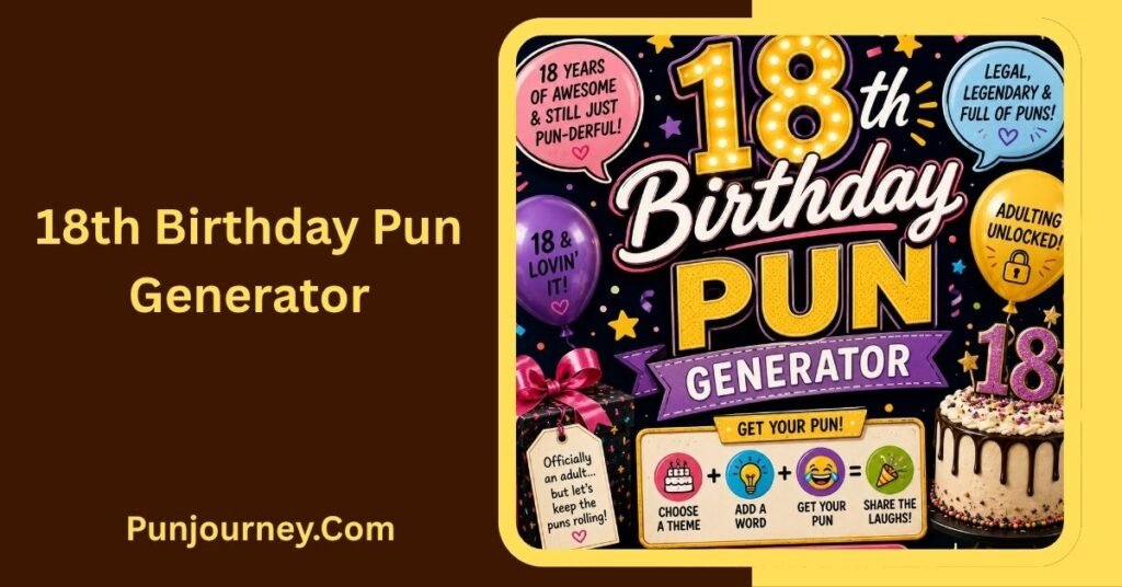 103+ Best 18th Birthday Pun Ideas to Make Them Laugh 4 18th Birthday Pun Generator