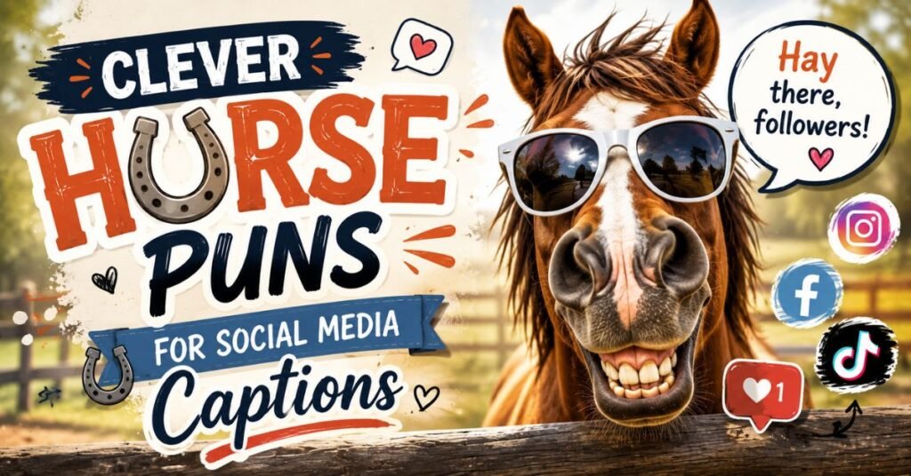 350+ Horse Puns: Funny, Clever & Hilarious Jokes for Every Occasion 3 Clever Horse Puns for Social Media Captions