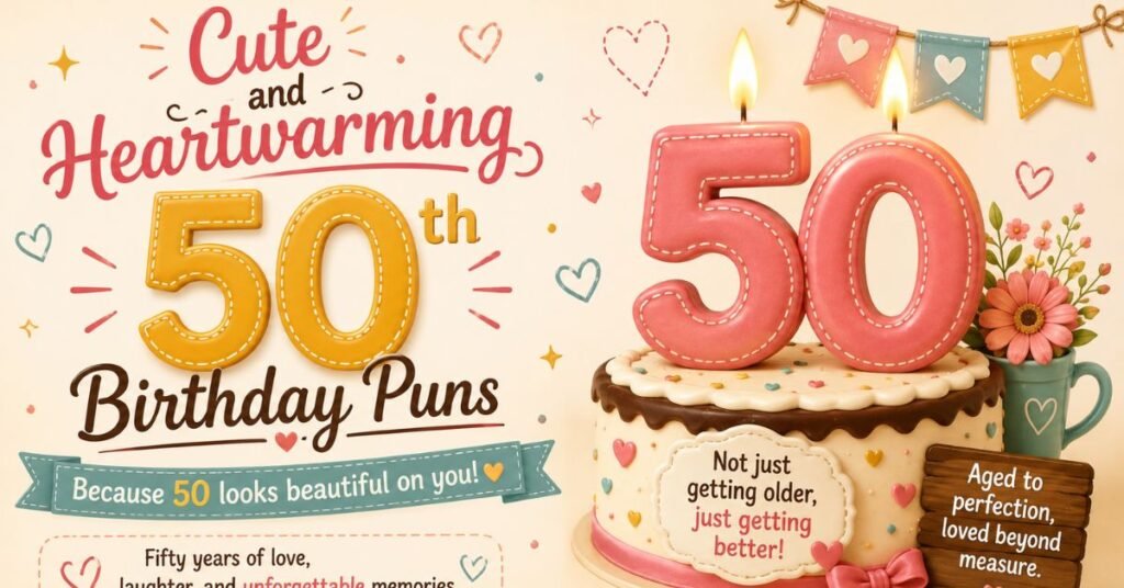 50th Birthday Puns: 130+ Funny Ideas for Cards Captions & Parties 4 Cute and Heartwarming 50th Birthday Puns