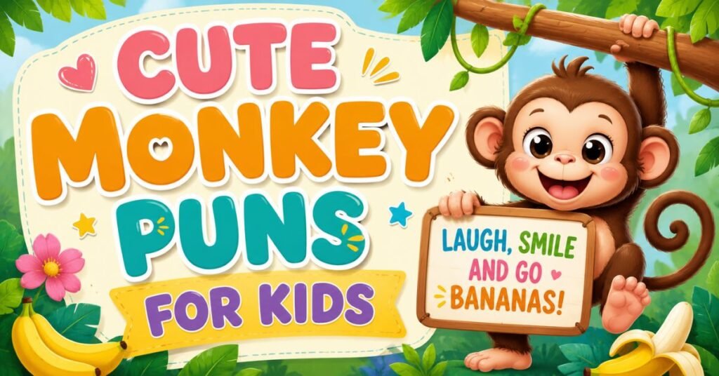 200+ Monkey Puns That Will Make You Go Bananas 4 Cute Monkey Puns for Kids