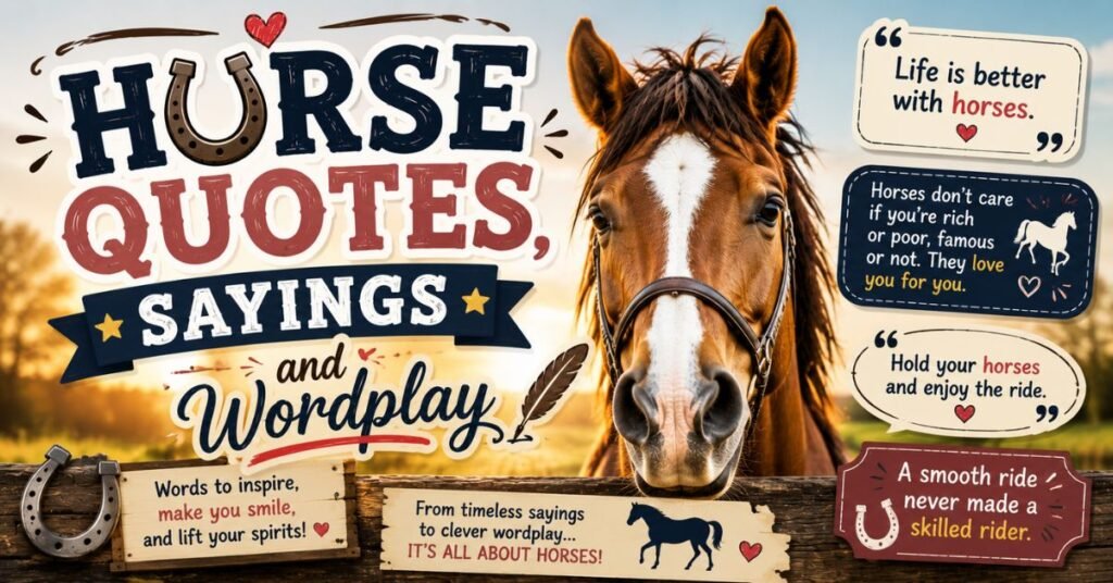 350+ Horse Puns: Funny, Clever & Hilarious Jokes for Every Occasion 6 Horse Quotes, Sayings, and Wordplay