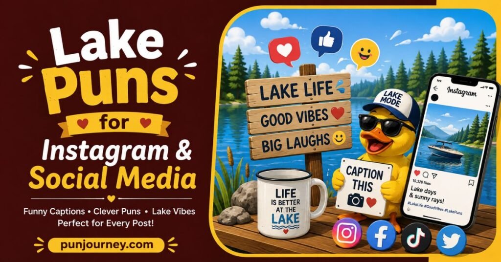 Lake Puns: 150+ Funny, Cute & Clever Puns for Every Occasion 3 Lake Puns for Instagram & Social Media