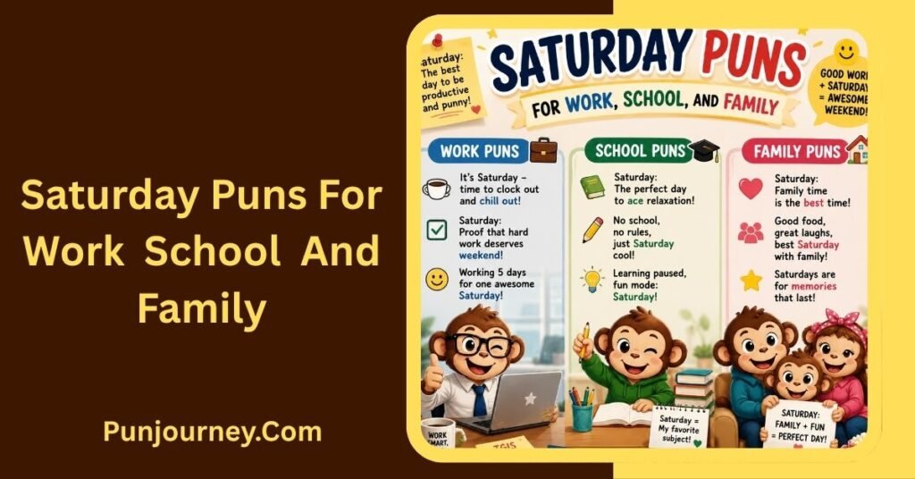 32+ Saturday Puns to Make Your Weekend Fun and Hilarious 4 Saturday Puns for Work, School, and Family