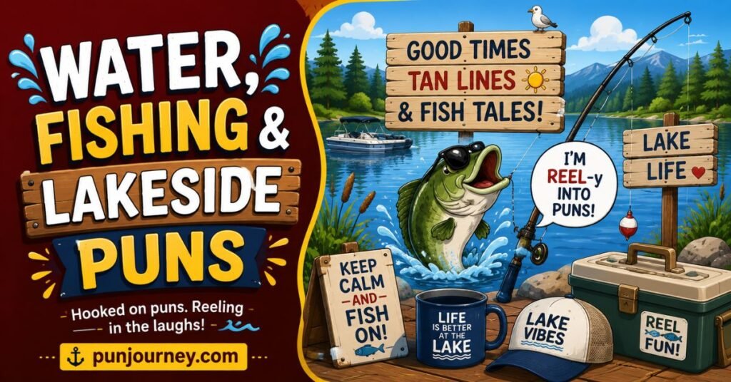 Lake Puns: 150+ Funny, Cute & Clever Puns for Every Occasion 5 Water, Fishing & Lakeside Puns