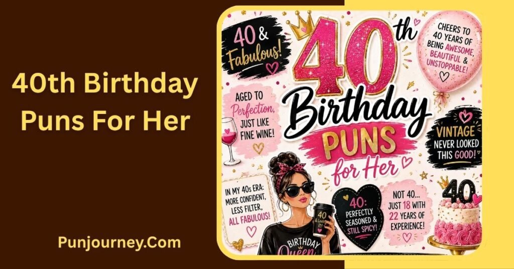 40th Birthday Puns: Funny Ideas to Celebrate Turning 3 40th Birthday Puns for Her