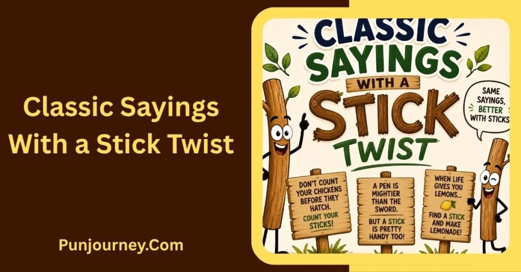 14+ Stick Puns That Will Keep You Laughing and Sticking Around 4 Classic Sayings With a Stick Twist