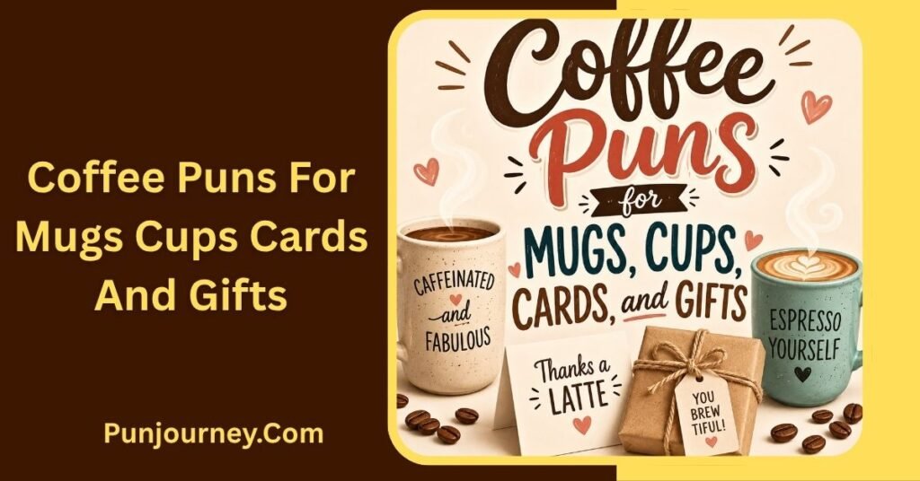 32+ Coffee Puns Jokes Captions & One Liners to Perk You Up 3 Coffee Puns for Mugs Cups Cards and Gifts