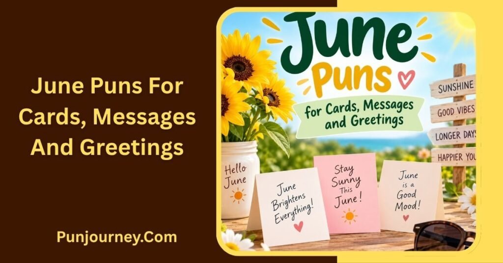 27+ June Puns: Funny, Cute, Short One Liners & Captions 4 June Puns for Cards, Messages and Greetings